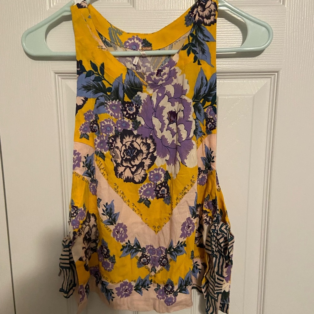 Free People Floral Sleeveless Top - Yellow and Purple NWT size S